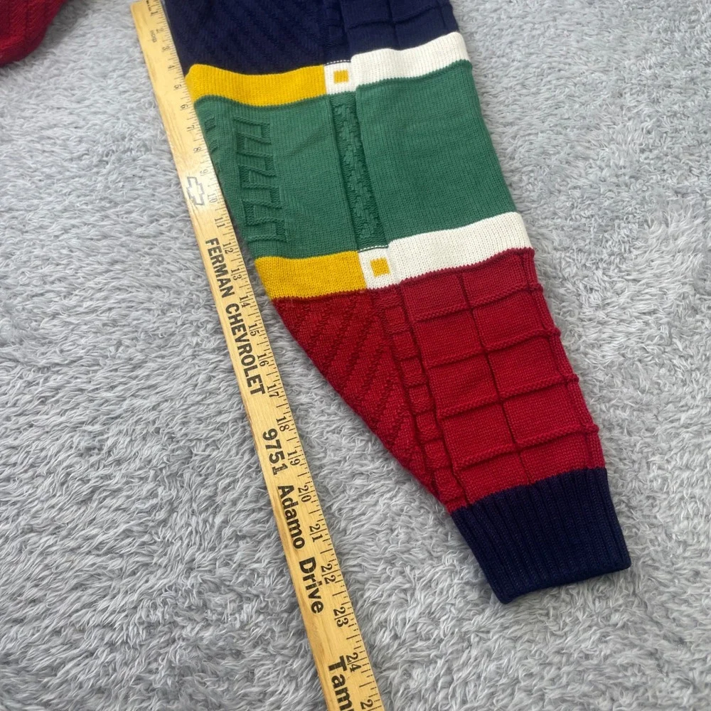 Emerald Isle Sweater Mens M Multicolor Colorblock Knit Made in Ireland Crest